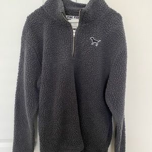 VS Pink quarter zip wubbie grey